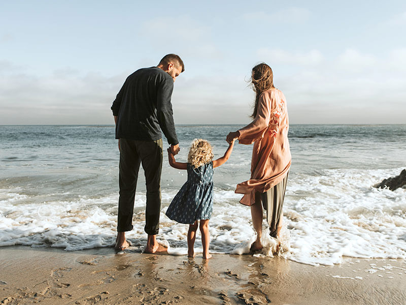 Image of family on a beach